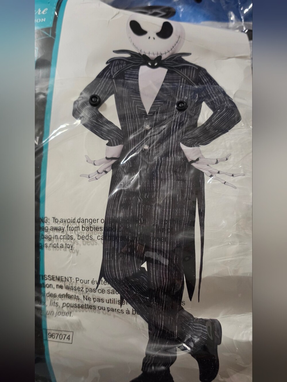 Jack Skellington Costume Size Large